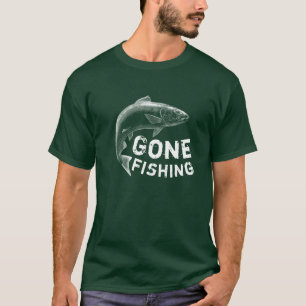 Gone Fishing Leaping Salmon Retirement T-Shirt