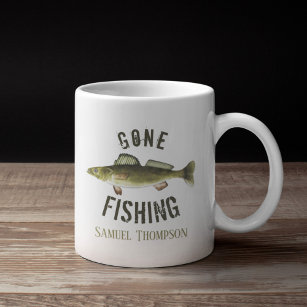 Gone Fishing Modern Fisherman Angler  Coffee Mug