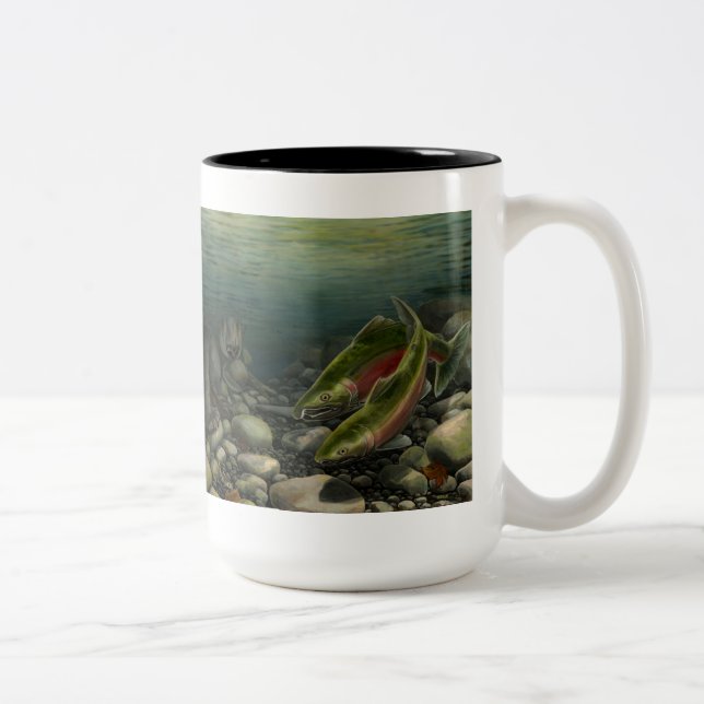 Gone Fishing Mug Coho Salmon w Bear Cup (Right)