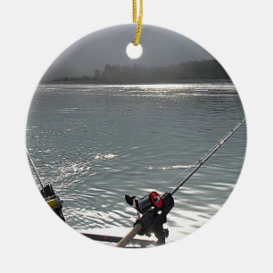 Gone Fishing No Work Today Ceramic Ornament