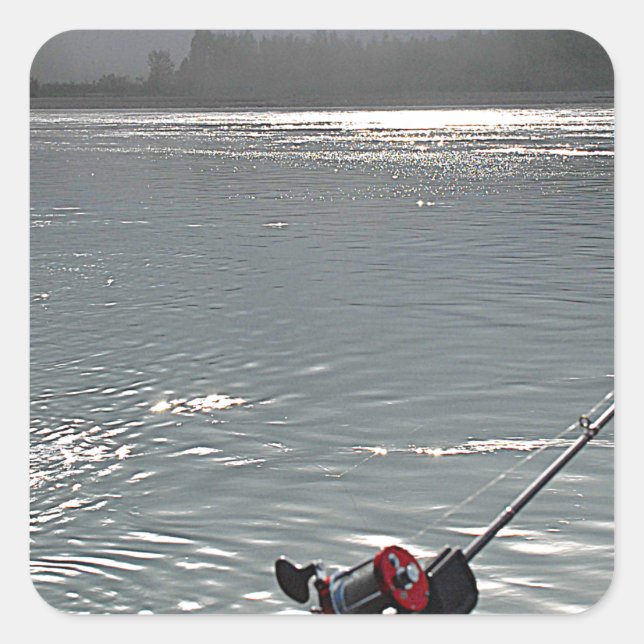 Gone Fishing No Work Today Square Sticker (Front)