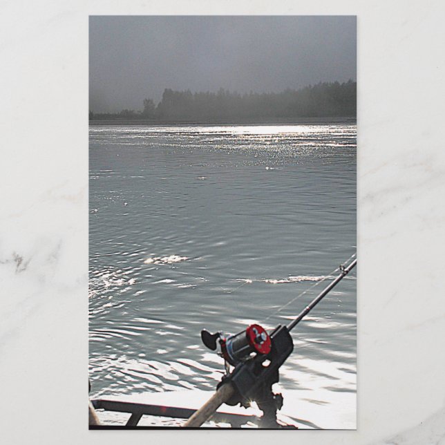 Gone Fishing No Work Today Stationery (Front)