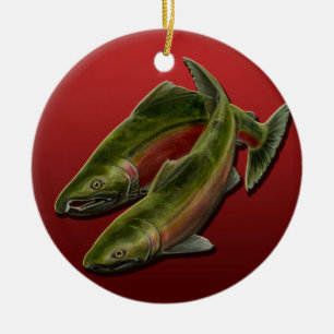 Gone Fishing Ornament Personalised Salmon Gift