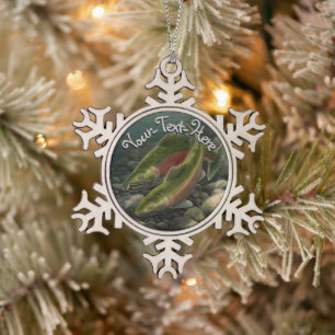 Gone Fishing Ornament Personalised Salmon Gift