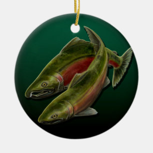 Gone Fishing Ornament Personalised Salmon Gift
