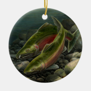 Gone Fishing Ornament Personalised Salmon Gift