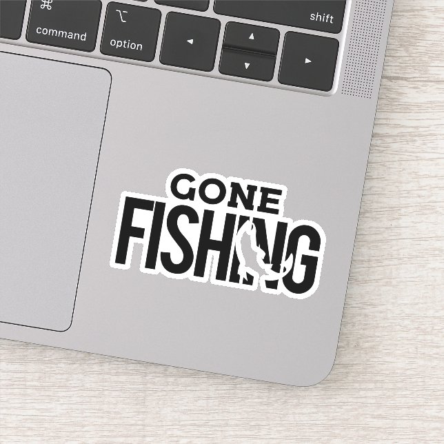Gone Fishing Outdoors  Die Cut Sticker Decal (Detail)