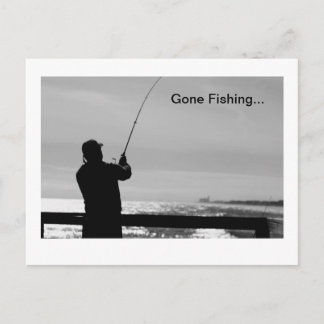 Gone Fishing Postcard