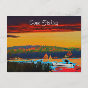 Gone Fishing Postcard
