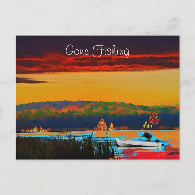 Gone Fishing Postcard (Front)