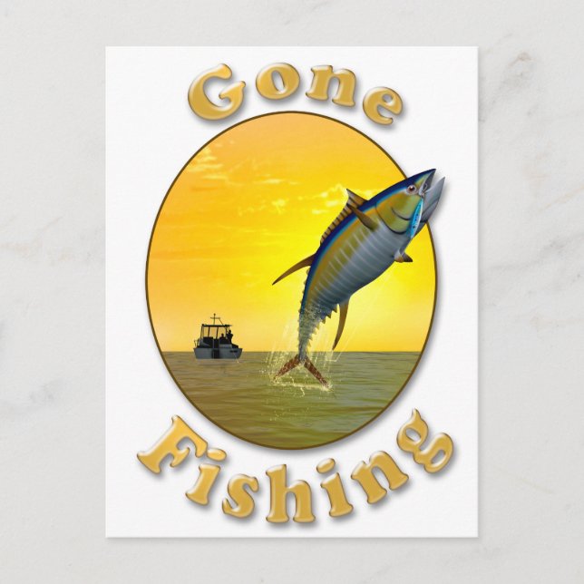 Gone Fishing Postcard (Front)