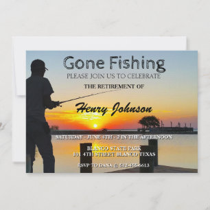 Gone Fishing Retirement Invitation