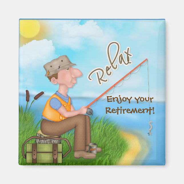 Gone Fishing Retirement Magnet (Front)