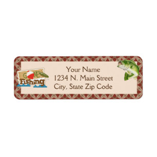 Gone Fishing Return Address Label