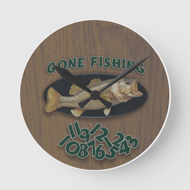 Gone Fishing Round Clock (Front)