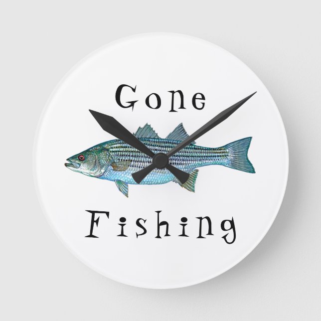 Gone Fishing Round Clock (Front)