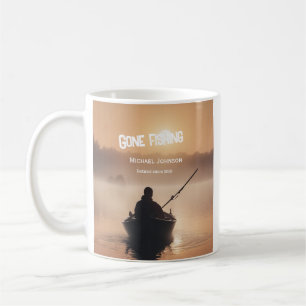Gone Fishing Sunrise Retired Fisherman Gift Coffee Mug