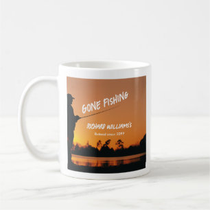 Gone Fishing Sunset Retired Fisherman Gift Coffee Mug