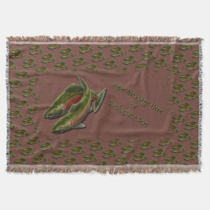 Gone Fishing Throw Blanket Coho Salmon Fish Gift