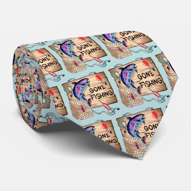 Gone Fishing Tie (Rolled)