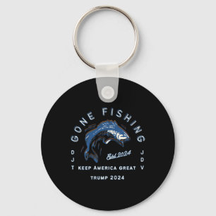 Gone Fishing Trump Vance 2024 Sport Fishing Past-t Key Ring