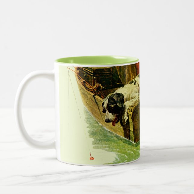 Gone Fishing Two-Tone Coffee Mug (Left)
