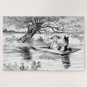 Gone Fishing with Lover, Louis Wain Jigsaw Puzzle