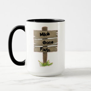 "Gone Fish'n" Personalised Coffee Mug