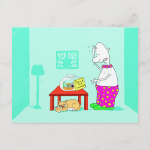 gone for lunch postcard