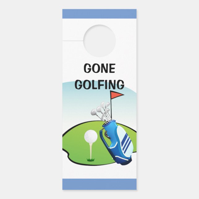 Gone Golfing Cartoon Designed Door Hanger (Front)