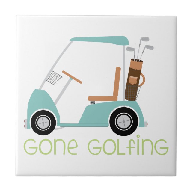 Gone Golfing Ceramic Tile (Front)