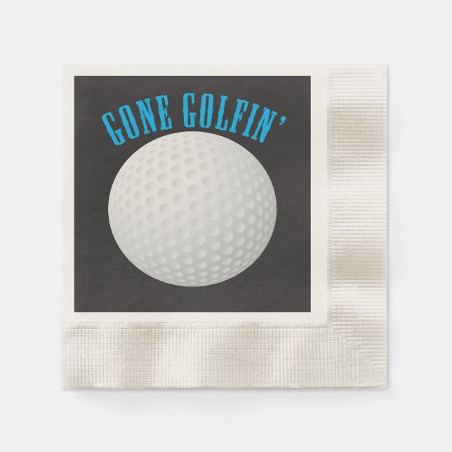 Gone Golfing ⛳🎁 Golf Ball  Golfer Napkin (Front)