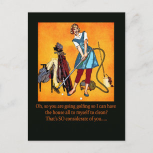 "Gone Golfing" Postcard