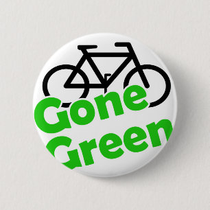 gone green bicycle 6 cm round badge