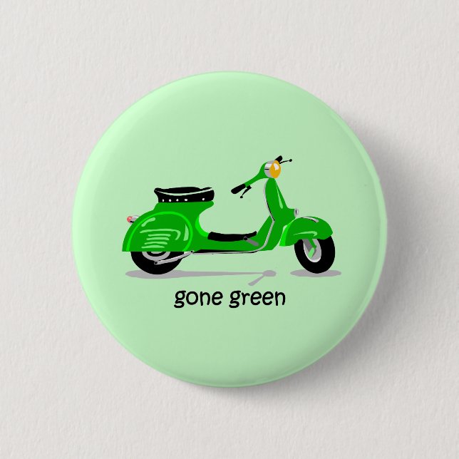 gone green scooter 6 cm round badge (Front)