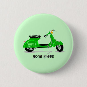 gone green scooter 6 cm round badge