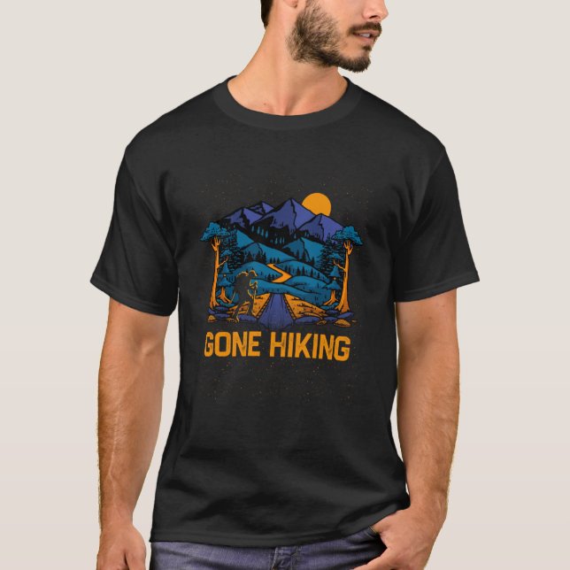 Gone Hiking Mountain Hiker Summit Trail Couple Goa T-Shirt (Front)
