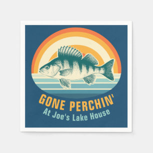 Gone Perching at the Lake House Birthday Sticker Napkin