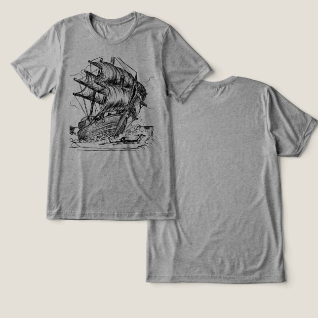 Gone Sailing Tri-Blend Shirt (Design Front & Back)