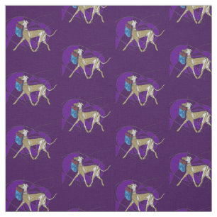 Gone Shopping, Art Deco Italian Greyhound Fabric