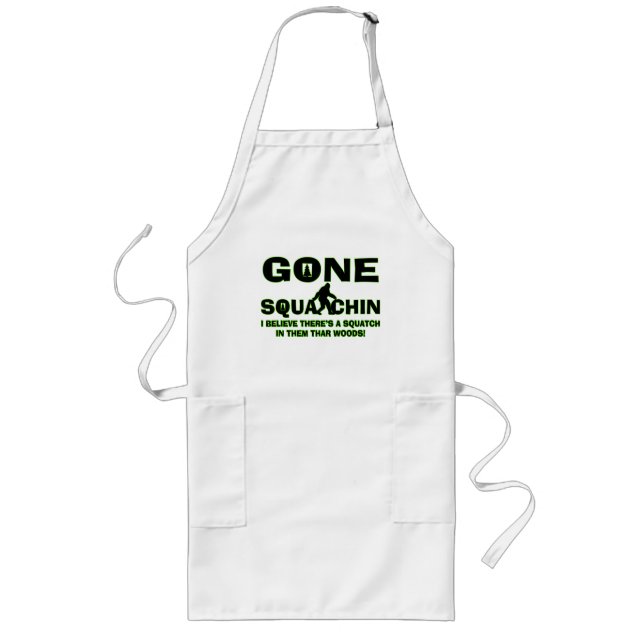 Gone Squatchin Bigfoot In Woods Long Apron (Front)