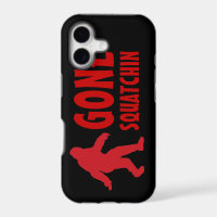 Gone squatchin bigfoot red black iphone 5 case