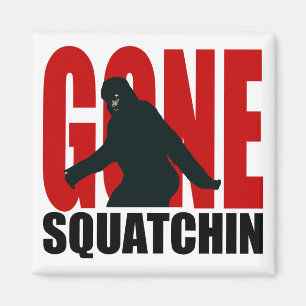 Gone Squatchin - Black and Red Magnet