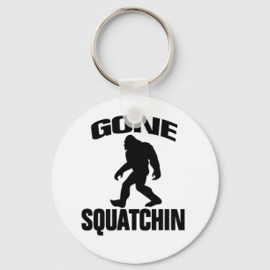Gone Squatchin - Black and white Key Ring