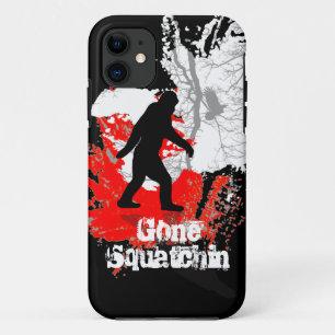 Gone Squatchin, black bigfoot iPhone 11 Case