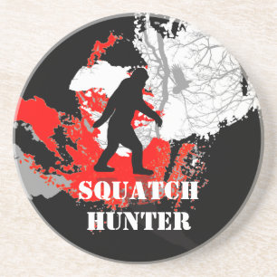 Gone Squatchin, black bigfoot Coaster