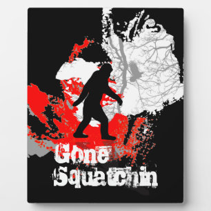 Gone Squatchin, black bigfoot Plaque