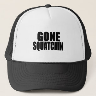 Gone Squatchin Black Logo Trucker Hat
