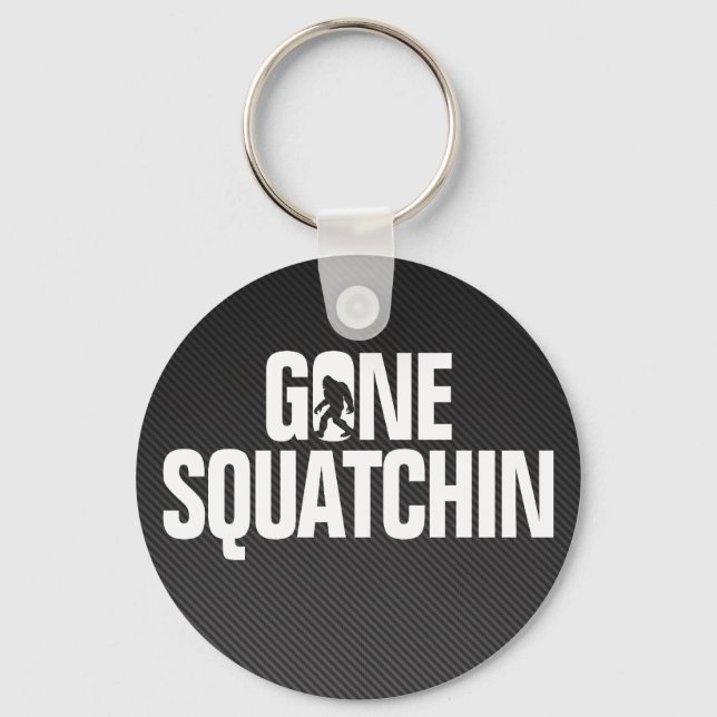 Gone Squatchin - Black / White Silhouette Key Ring (Front)