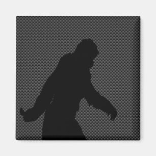 Gone Squatchin Charcoal Carbon Fibre Print Magnet